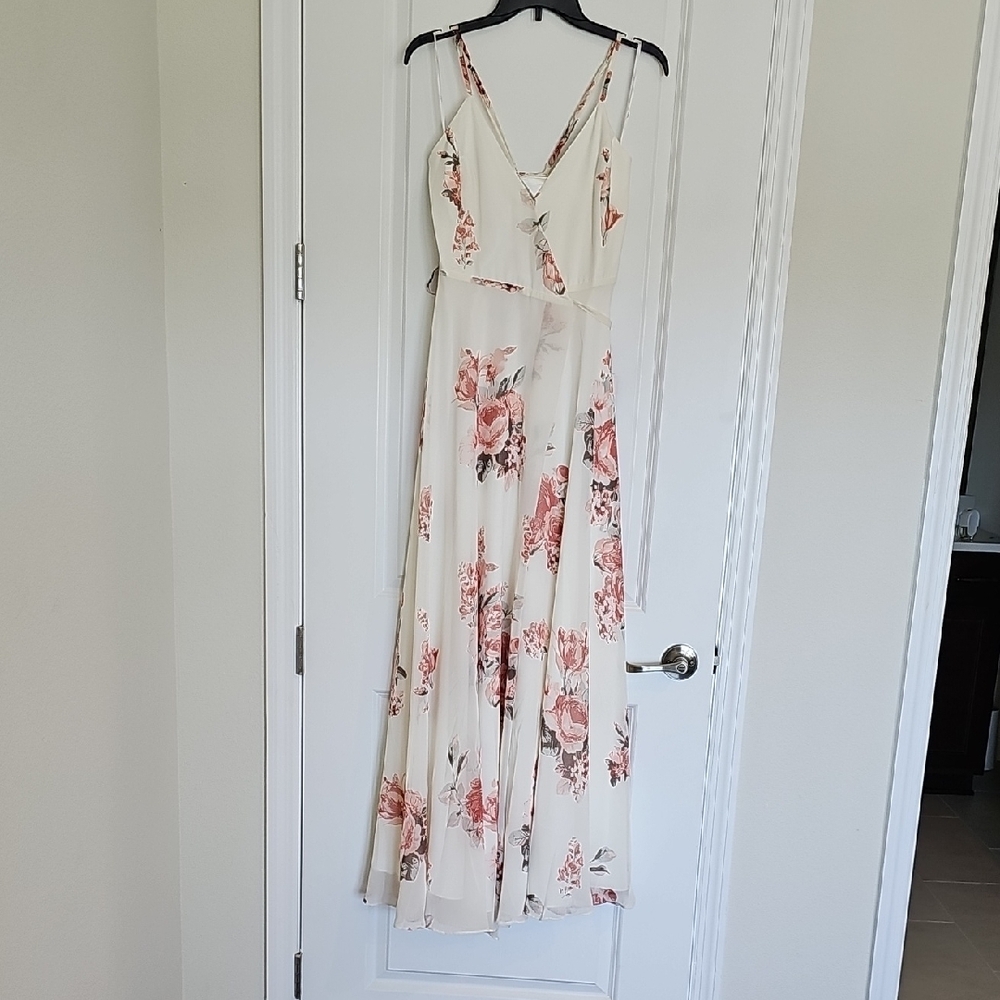 Lulu's Cream Spaghetti Strap Maxi Dress